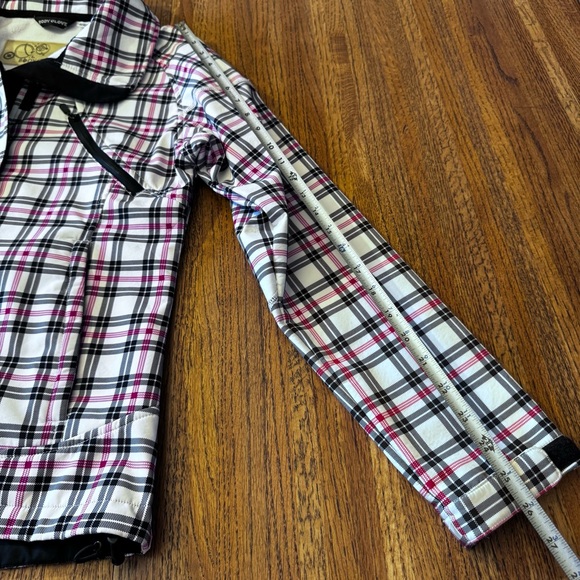 Body Glove Ski / Snowboard Jacket Size Medium Hot Pink / White / Black Plaid - Picture 15 of 16